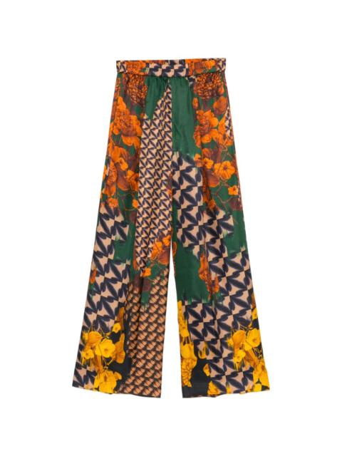 BIYAN printed silk trousers