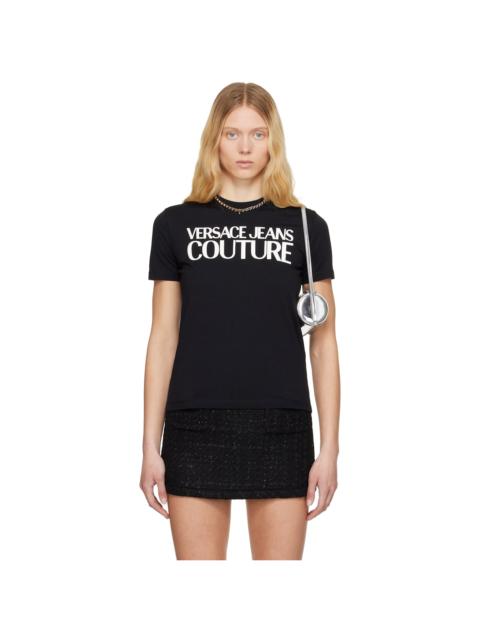 VERSACE JEANS COUTURE Black Screen-Printed T-shirt