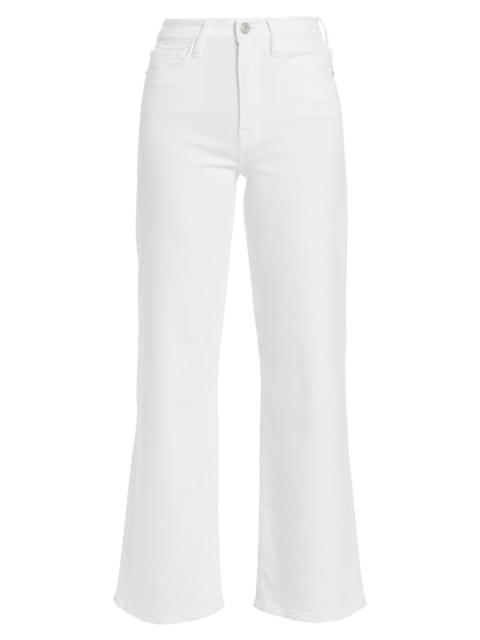 FRAME Women's Le Slim Palazzo Mid-Rise Stretch Flare Jeans - White