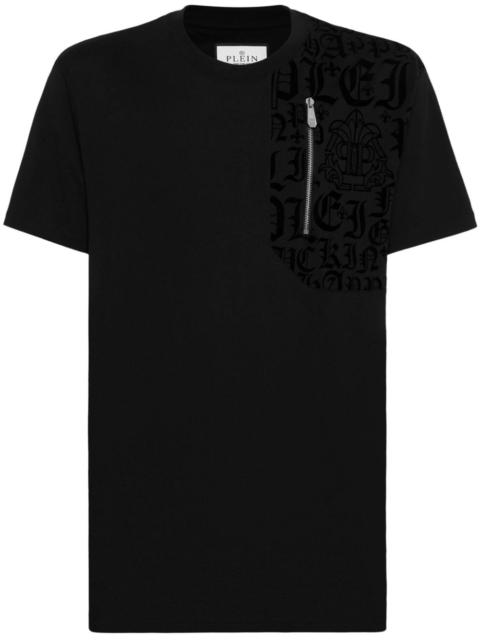 PHILIPP PLEIN logo-panel zip-detail T-shirt