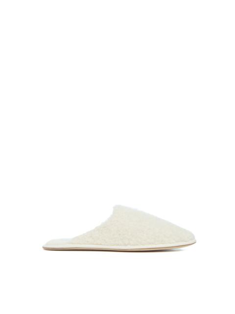 GABRIELA HEARST Bristol Slipper in Ivory Cashmere Boucle