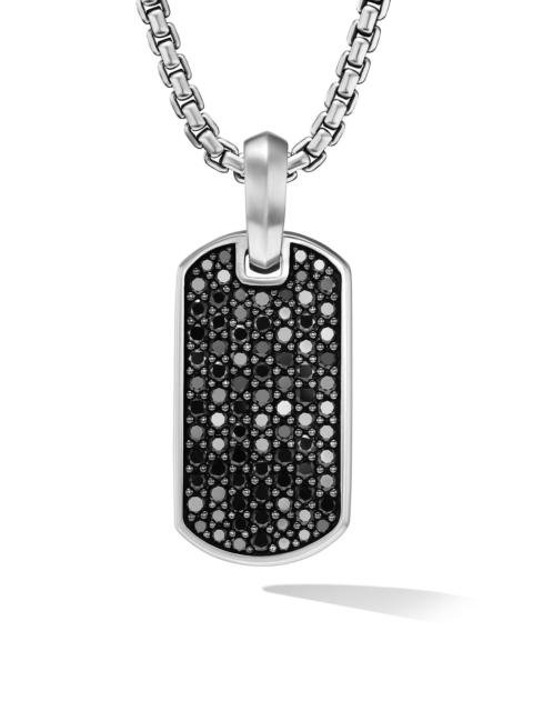 DAVID YURMAN Men's Chevron Tag in Sterling Silver - Black Diamond