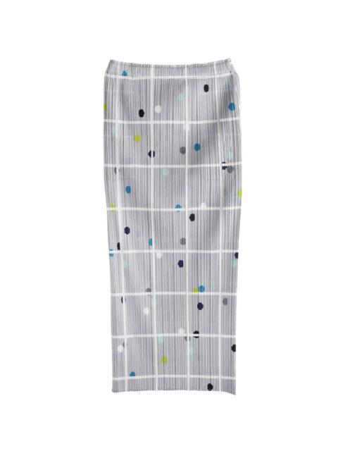 Pleats Please Issey Miyake dotted pleated midi skirt