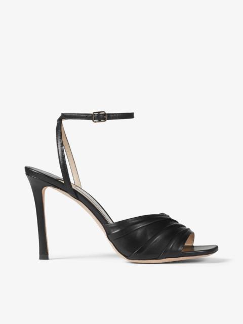 JIMMY CHOO Basil Sandal 95 Black Nappa Leather Sandals