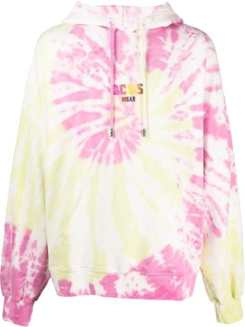 GCDS tie-dye print logo hoodie