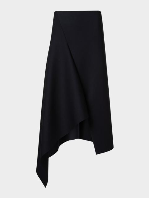 AKRIS Asymmetric Techno Neoprene Midi Skirt