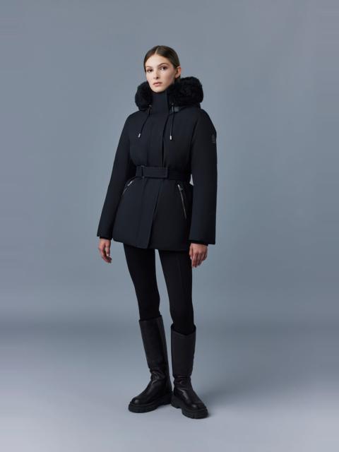 MACKAGE JENI 2-in-1 down parka with removable bib and sheepskin trim