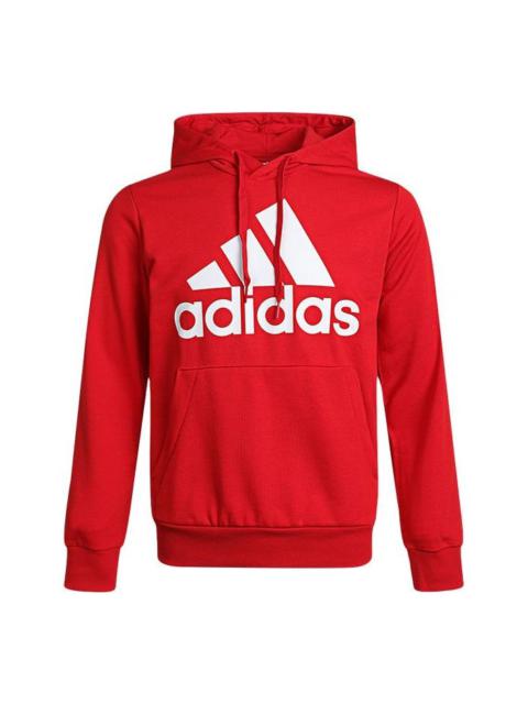 adidas M Bl Ft Hd logo Printing Drawstring Sports Pullover Red GV0249