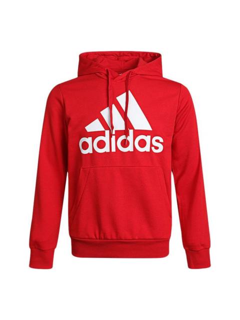 adidas adidas M Bl Ft Hd logo Printing Drawstring Sports Pullover Red GV0249
