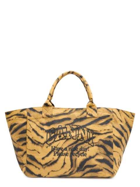 GANNI Ganni Zebra Print Xxl Shopper Canvas Tote bag