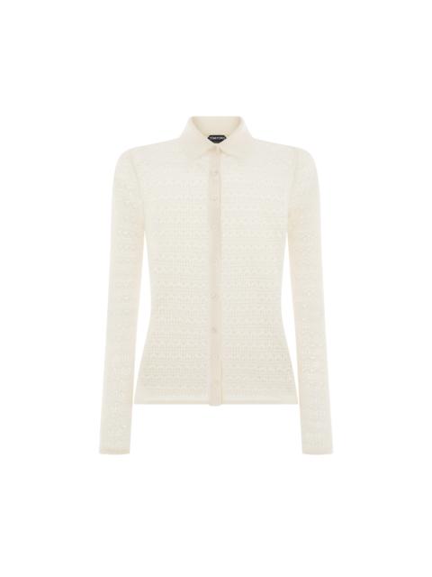 TOM FORD OPENWORK STRETCH VISCOSE KNIT SHIRT