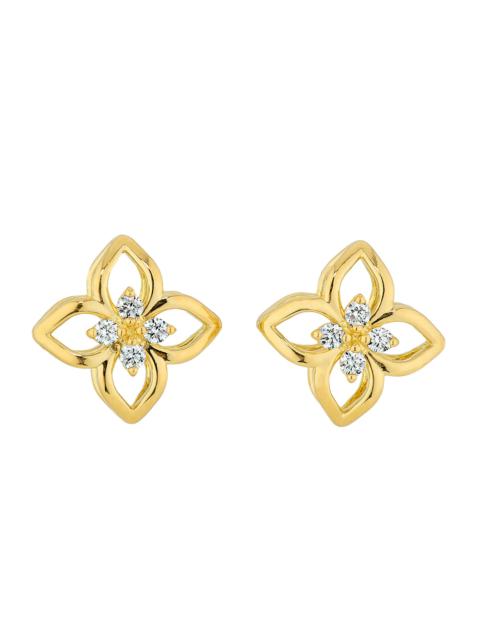 ROBERTO COIN Women's Venetian Princess 18K Yellow Gold & 0.12 TCW Diamond Flower Stud Earrings - Yellow Gold