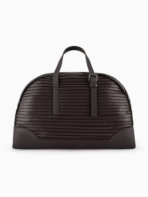 Pleated nappa-leather duffel bag