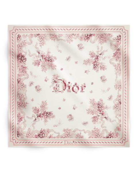 Dior SQUARE SCARF DIOR LILAC BOUQUET 90