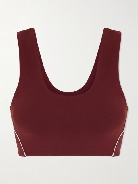 lululemon Wunder Train Piped stretch-jersey sports bra Burgundy