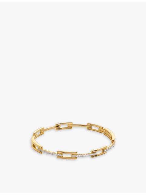 MONICA VINADER Signature Link 18ct yellow gold-plated vermeil sterling-silver and 0.27ct brilliant-cut lab-grown di