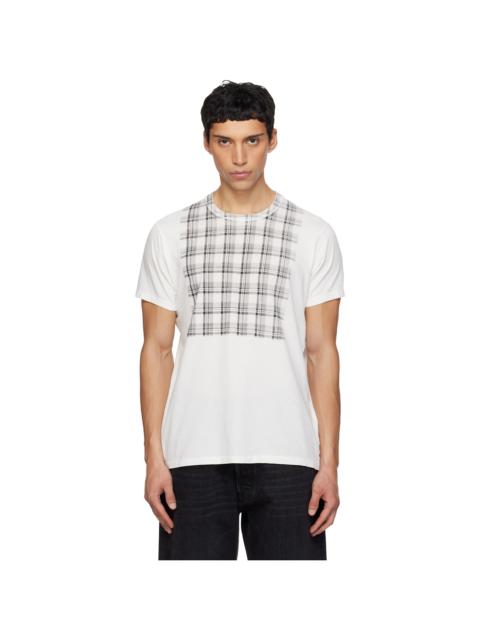 Maison Margiela White Check Panel Cotton T-shirt