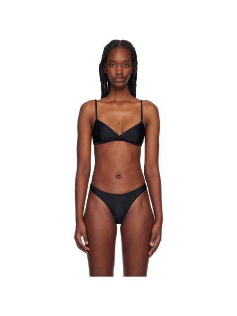 MATTEAU Black Tri Crop Bikini Top