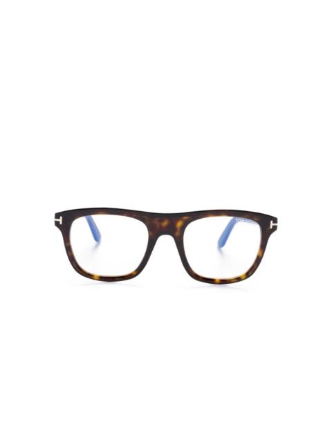 tortoiseshell square-frame glasses