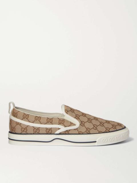 GUCCI Tennis 1977 Monogrammed Canvas Slip-On Sneakers
