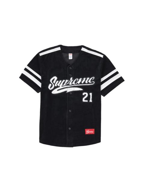 Supreme Supreme Velour Baseball Jersey Black