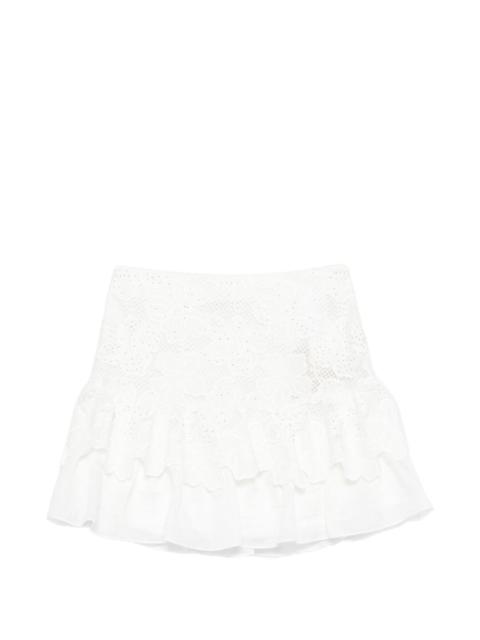 Sandro floral ruffled mini skirt