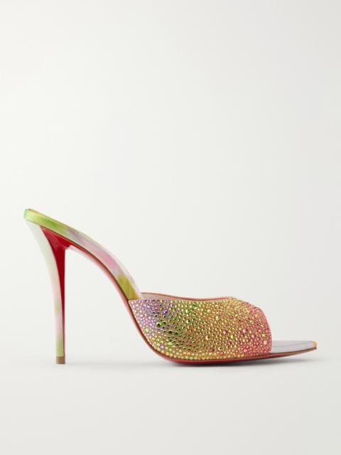 Christian Louboutin Miss Z 100 Crystal-embellished Satin Mules