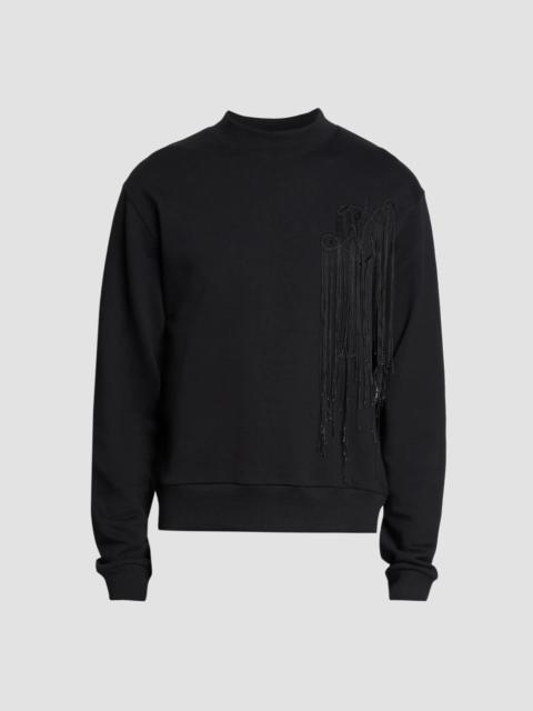 Dries Van Noten Men's Haffy Logo Cotton Sweatshirt - Black