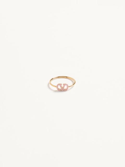 Valentino VLOGO SIGNATURE METAL AND SWAROVSKI® CRYSTAL RING