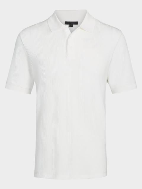Men's Variegated Textured Stripe Polo Shirt
