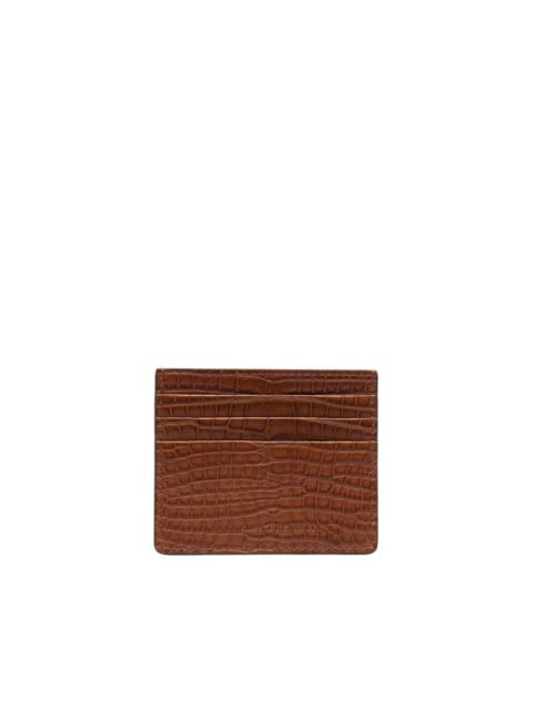 Brunello Cucinelli crocodile-effect leather cardholder