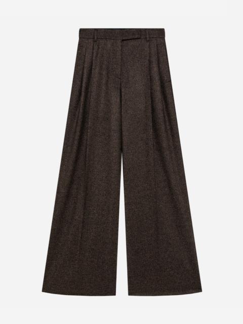 MSGM Flared wool blend pants with salt-and-pepper pattern