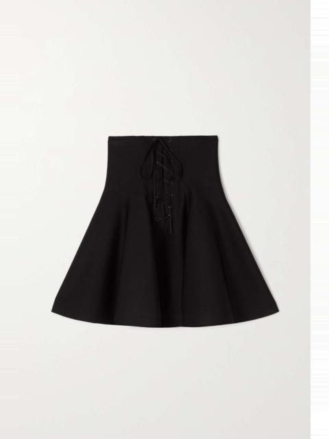 Alaïa Lace-up knitted mini skirt