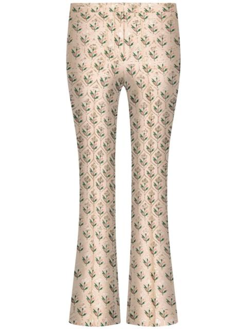 GIAMBATTISTA VALLI floral-jacquard cropped flared trousers