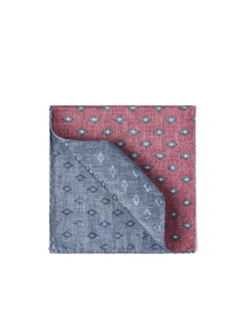 Brunello Cucinelli diamond-print silk pocket square