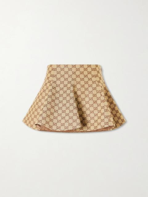 GUCCI Logo-jacquard Cotton-blend Mini Skirt