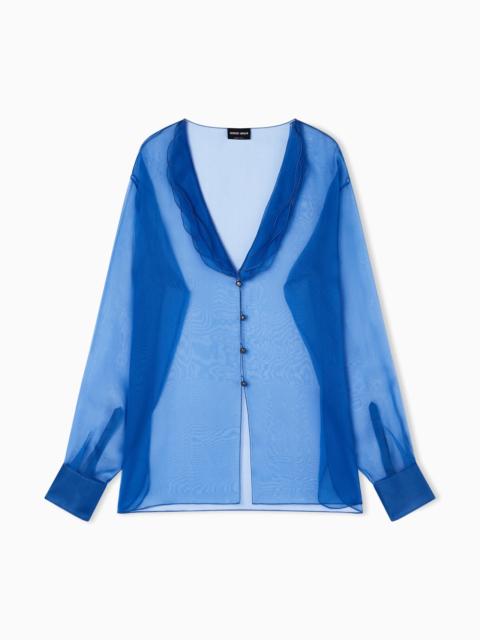 GIORGIO ARMANI SILK-ORGANZA SHIRT