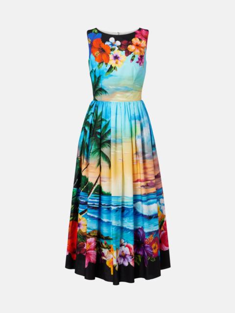 Dolce & Gabbana Printed cotton midi dress