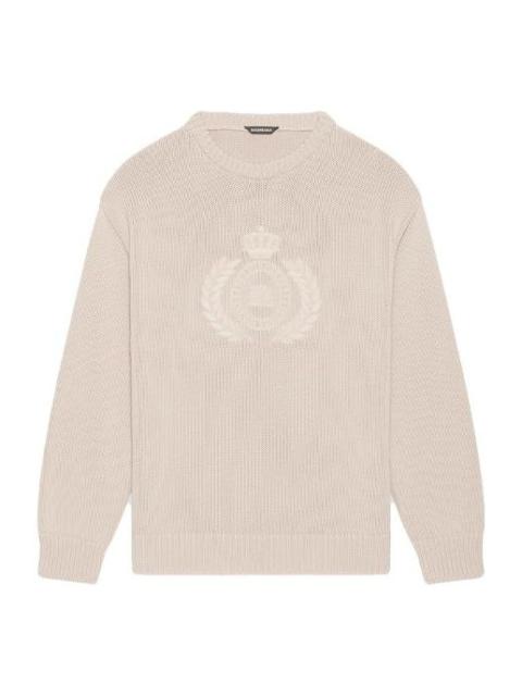 BALENCIAGA Bb Laurel Crewneck in Chalky/white