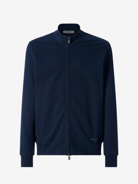 CORNELIANI Beige full-zip light cotton sweatshirt