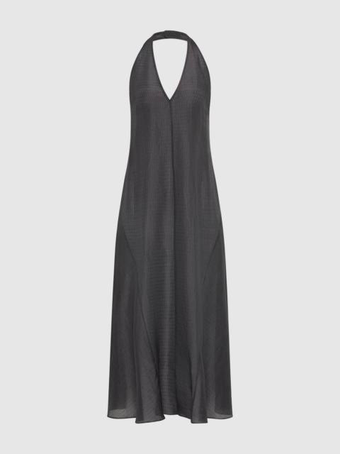 ST. AGNI Woven Check Halter Dress - Iron Glaze