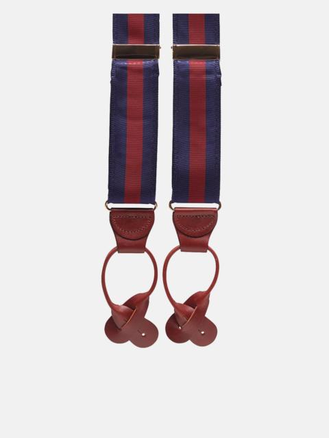 J. PRESS MADE-IN-USA NAVY & WINE STRIPED GROSGRAIN BRACES
