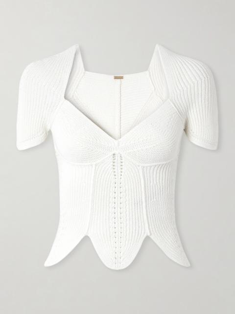 Cult Gaia Eliza Crocheted Cotton Top