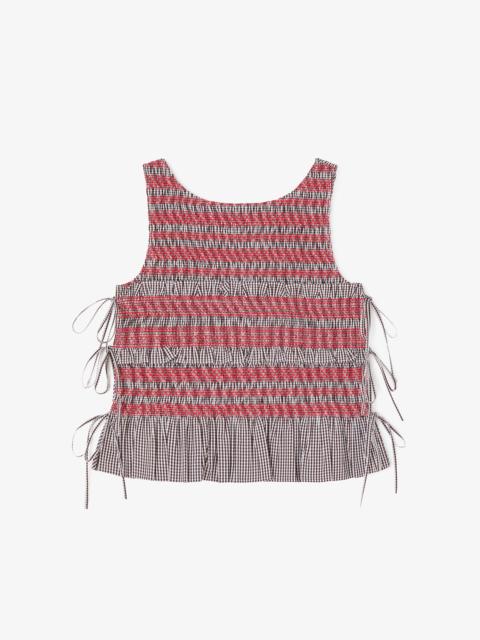 GANNI TOP IN CHECK COTTON