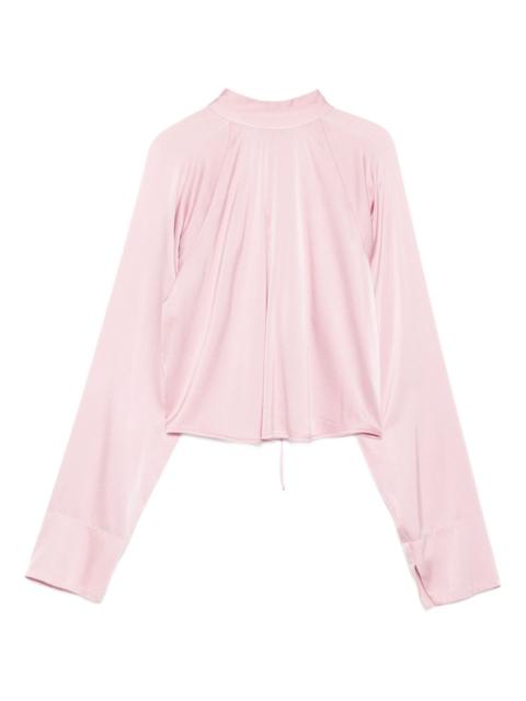 forte_forte lace-up cropped blouse