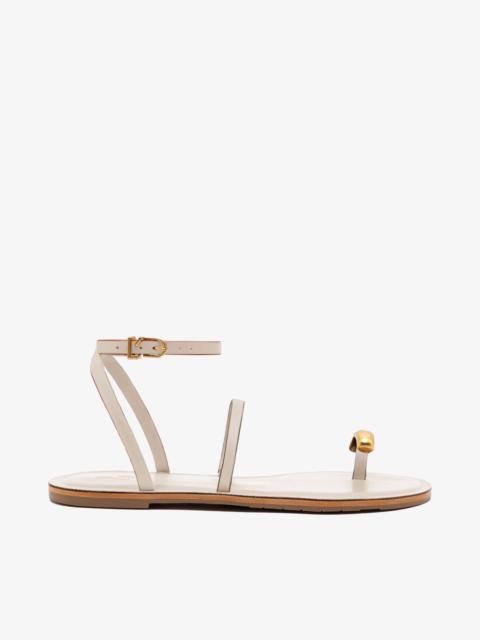 Larroudé Biarritz Flat Sandal In Ivory Leather