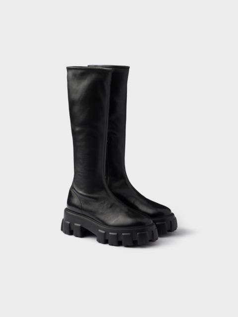 Prada Monolith stetch nappa leather boots