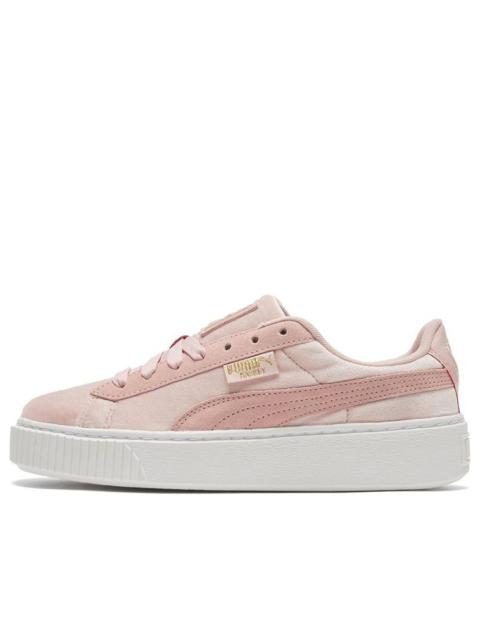 (WMNS) PUMA Platform Velvet Pink/White Low Casual Board Shoes 373935-02