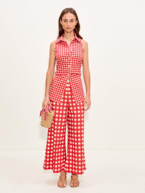 SIMONMILLER Toni Poplin Pant In Tomato/White Gingham