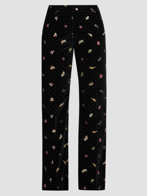 Etro Women's Printed Stretch-Cotton Trousers - Printed Black Base